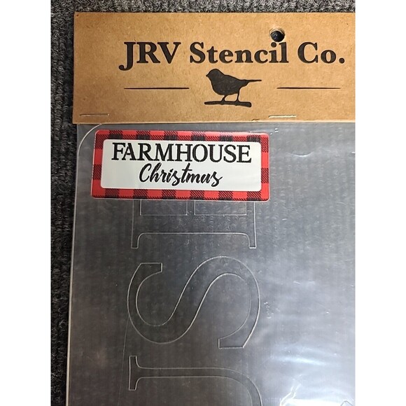 NEW JRV  15mil Reusable Farmhouse Christmas Stencil 17.5x7 - Picture 1 of 3